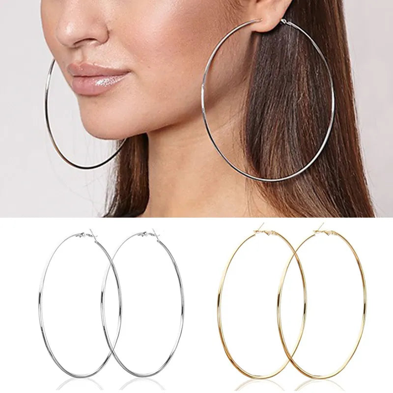 Women 3-10cm Small Big Circle Hoop Earrings Statement Ear Ring Fashion Jewelry Gift Nightclub DJ 2020.Free Shipping - Giftcare 