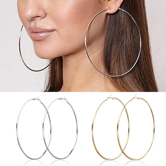 Women 3-10cm Small Big Circle Hoop Earrings Statement Ear Ring Fashion Jewelry Gift Nightclub DJ 2020.Free Shipping - Giftcare 