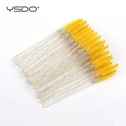 Hot 5-50 Pcs Crystal Eyelash Brushes Diamond Handle Mascara Wands Eyelash Extension Makeup Tools Eyelash Brush wholesale