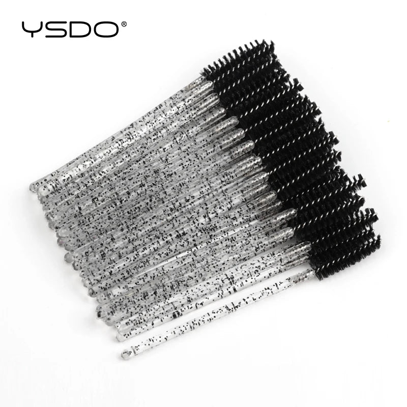 Hot 5-50 Pcs Crystal Eyelash Brushes Diamond Handle Mascara Wands Eyelash Extension Makeup Tools Eyelash Brush wholesale