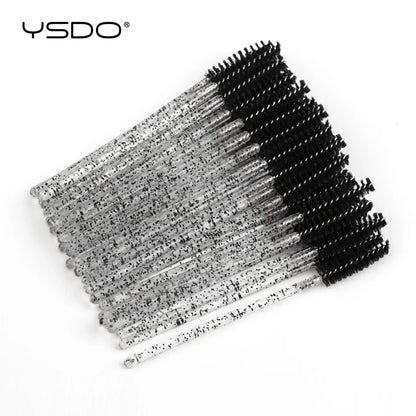 Hot 5-50 Pcs Crystal Eyelash Brushes Diamond Handle Mascara Wands Eyelash Extension Makeup Tools Eyelash Brush wholesale
