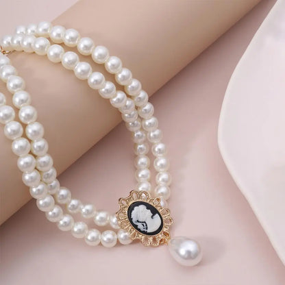 Layered Short Imitation Pearl Choker Necklace for Women - Giftcare 