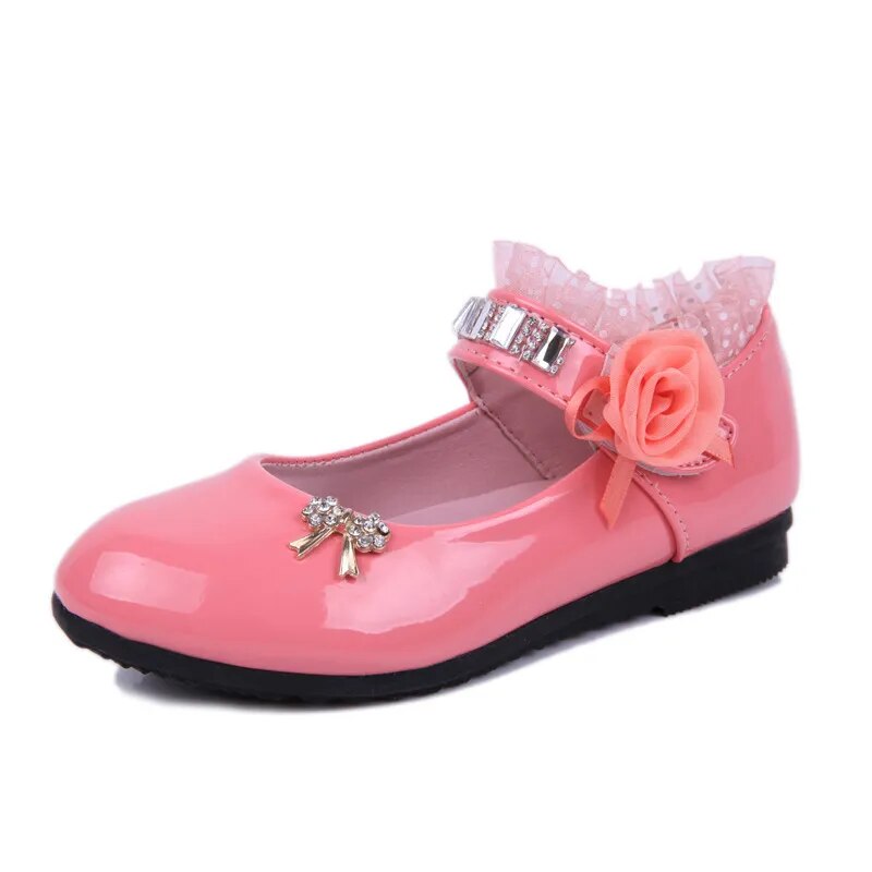 2020 New Children Elegant Princess PU Leather Sandals Kids Girls Wedding Dress Party Beaded Shoes For Girls - Giftcare 