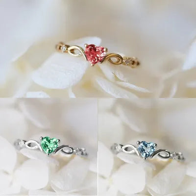 Huitan Simple Heart Ring For Women Female Cute Finger Rings Romantic Birthday Gift For Girlfriend Fashion Zircon Stone Jewelry - Giftcare 