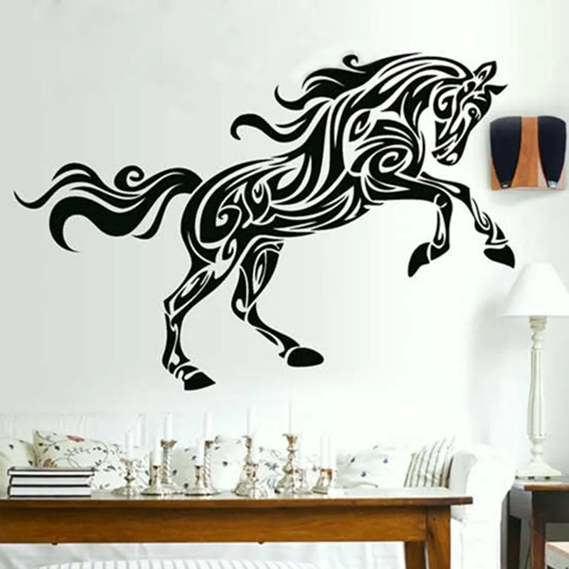 Large size abstract horse pattern waterproof vinyl art horse mural wall decal stickers wall decoration free shipping - Giftcare 