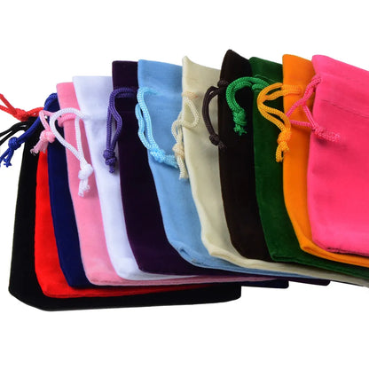 10pcs/lot 5x7cm 7x9cm 9x12cm Coloful Velvet Pouches Jewelry Packaging Display Drawstring Packing Gift Bags & Pouches - Giftcare 