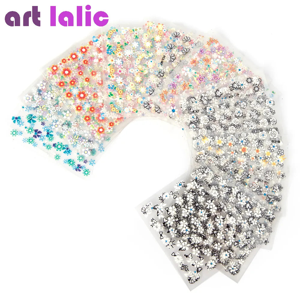 10 Pcs Sheets Nail Art Transfer Stickers 3D Design Manicure Tips Decal Decorations Hot Selling - Giftcare 