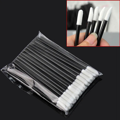 50 Pcs Disposable Lip Brush Eyelash Makeups Brushes Lash Extension Mascara Applicator Lipstick Wands Set Cosmetic Makeup Tools - Giftcare 