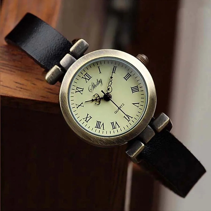 Shsby New Fashion Hot-Selling Leather Female Watch ROMA Vintage Watch Women Dress Watches - Giftcare 