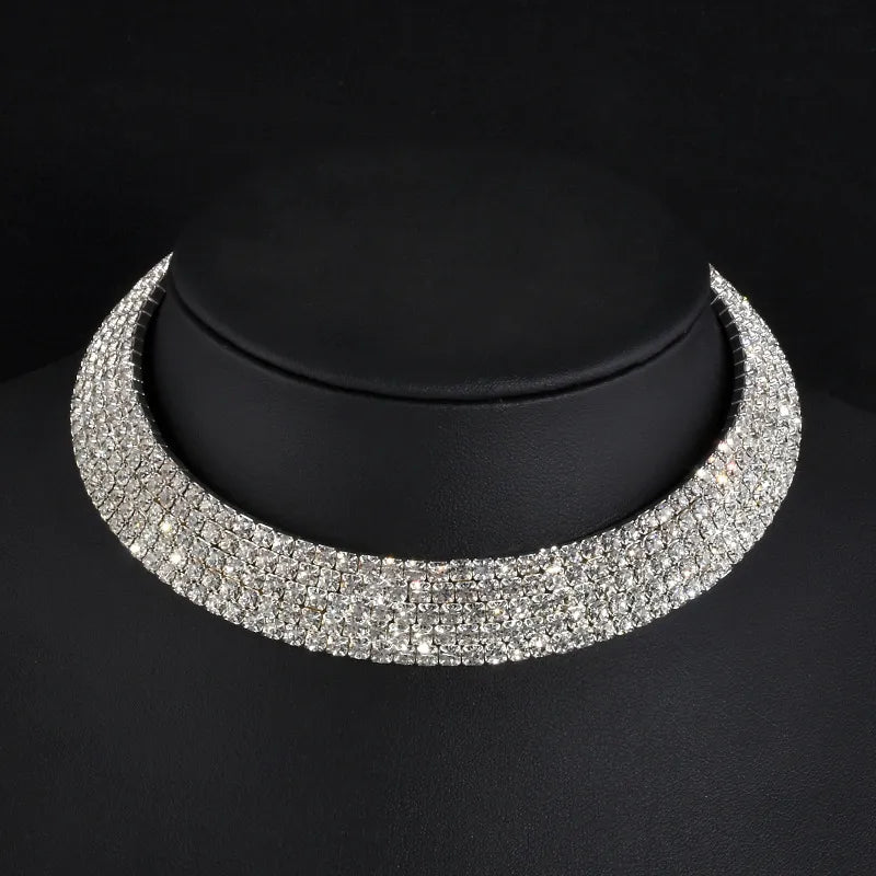 Rhinestone Choker Necklaces Torques Collar Women Statement Jewelry Girl Imitation Pearls Necklace 5 Styles - Giftcare 