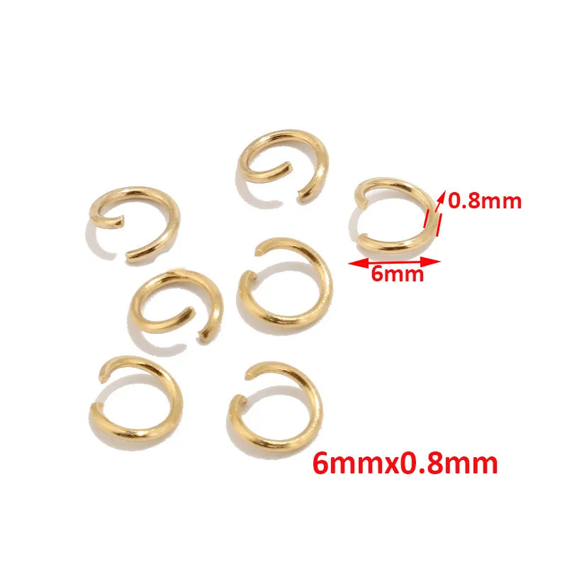 100pcs High Quality Gold Tone Stainless Steel Jump Rings for Jewelry Making Supplies Findings and Necklace Earring Repairs 5mm - Giftcare 