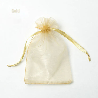 RE 100pcs 22 Colors 7x9 9x12cm 10x15 13x18cm Wedding Christmas Gift Drawable Organza Bags Jewelry Packaging Display & Pouches 13 - Giftcare 
