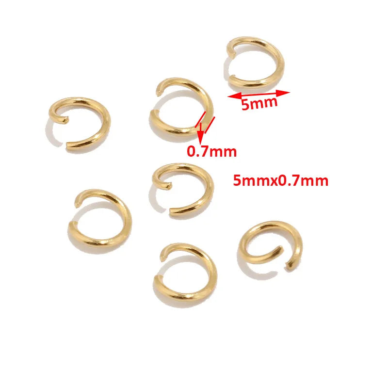 100pcs High Quality Gold Tone Stainless Steel Jump Rings for Jewelry Making Supplies Findings and Necklace Earring Repairs 5mm - Giftcare 
