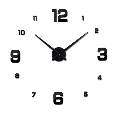 New Real Metal 3D DIY Acrylic Mirror Wall Clock Watch Clocks Home Decoration Modern Needle Quartz Stickers - Giftcare 