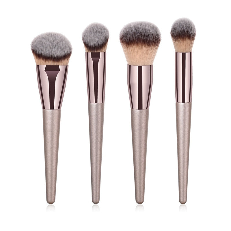 4/10pcs Champagne makeup brushes set for cosmetic foundation powder - Giftcare 