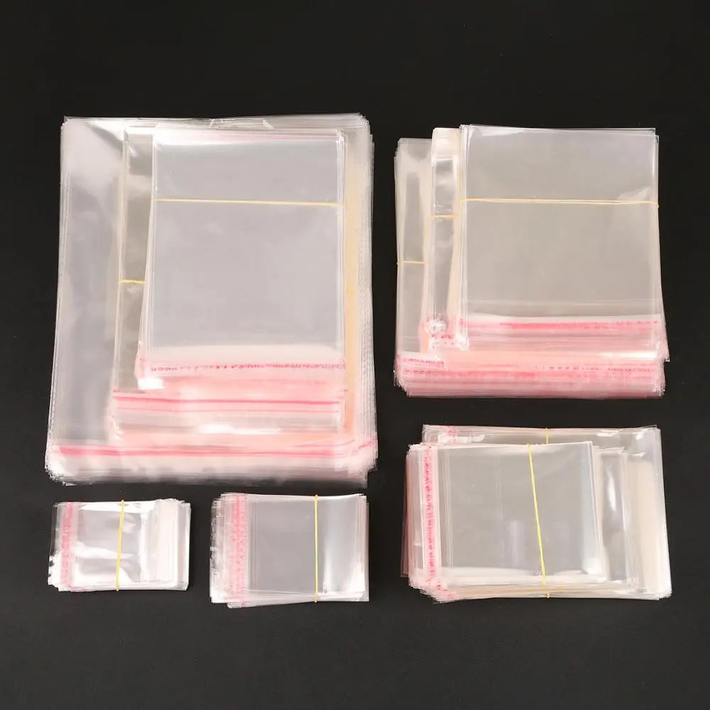 100/200pcs Transparent Self Adhesive Seal OPP Plastic Cellophane Bags Gifts Bag & Pouch Jewelry Packaging Bag - Giftcare 