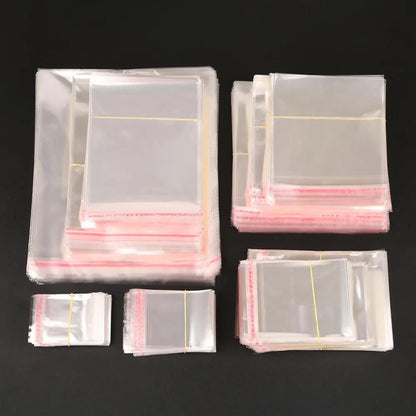 100/200pcs Transparent Self Adhesive Seal OPP Plastic Cellophane Bags Gifts Bag & Pouch Jewelry Packaging Bag - Giftcare 
