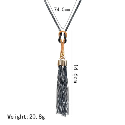 2023 New Arrival Female Pendant Necklace Tassel Long Winter Sweater Chain Necklace Women Necklaces Wholesale Sales - Giftcare 