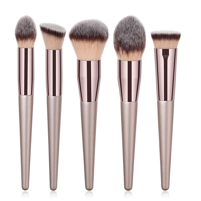 4/10pcs Champagne makeup brushes set for cosmetic foundation powder - Giftcare 