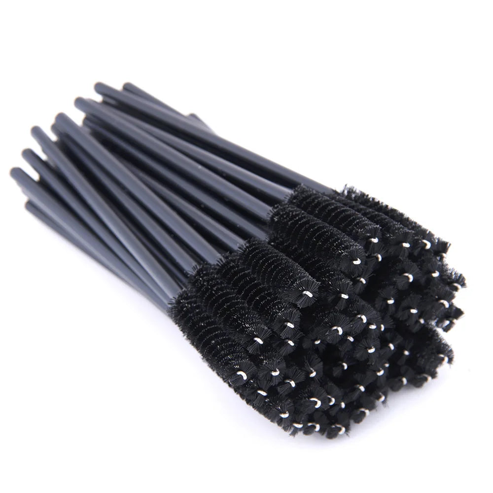 Hot 5-50 Pcs Crystal Eyelash Brushes Diamond Handle Mascara Wands Eyelash Extension Makeup Tools Eyelash Brush wholesale