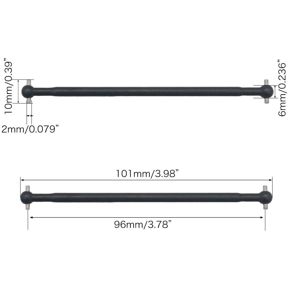 2pcs/set Steel Metal RC Car Drive Shaft Dogbone Overall Length 61mm 63mm 70mm 77mm 84mm 87mm 89.5mm 100mm hsp Wltoy Redcat