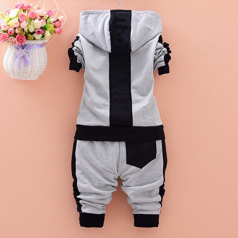 Long Sleeve Baby Boys Set Autumn Winter Hooded Sweatshirts+Pant Baby Clothing Set Baby Boy Clothing Sport Kid Clothes Suit - Giftcare 