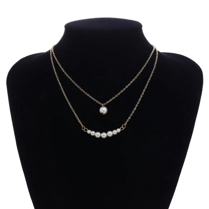 Layered Short Imitation Pearl Choker Necklace for Women - Giftcare 