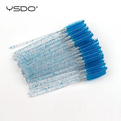 Hot 5-50 Pcs Crystal Eyelash Brushes Diamond Handle Mascara Wands Eyelash Extension Makeup Tools Eyelash Brush wholesale