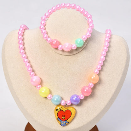 Children's Necklaces Female Unicorn Cartoon Princess Jewelry Girls Bracelets Baby Accessories Kids Jewelry Gifts - Giftcare 