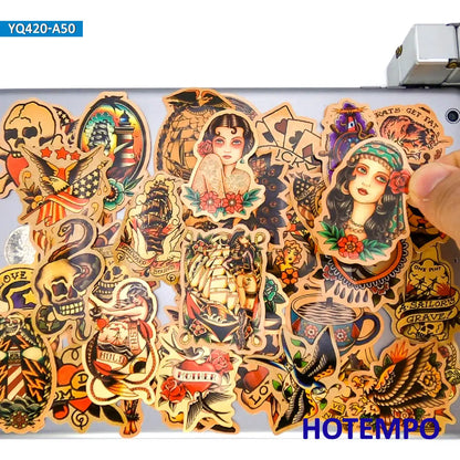 50pcs Mixed Sexy Beauty Old School Sailor Tattoo Art Fashion Funny Sticker for Phone Laptop Case Guitar Skateboard Bike Stickers