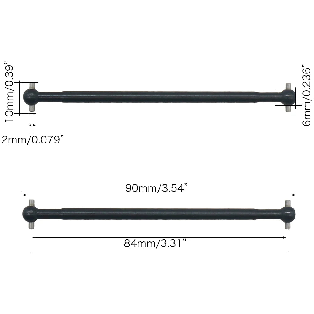 2pcs/set Steel Metal RC Car Drive Shaft Dogbone Overall Length 61mm 63mm 70mm 77mm 84mm 87mm 89.5mm 100mm hsp Wltoy Redcat