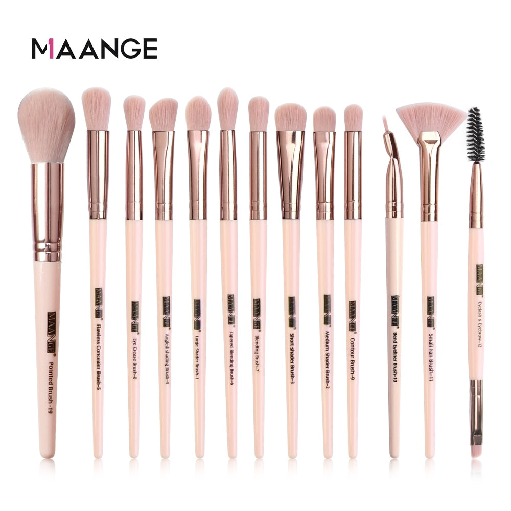 MAANGE Makeup Brushes Pro Pink Brush Set - Giftcare 