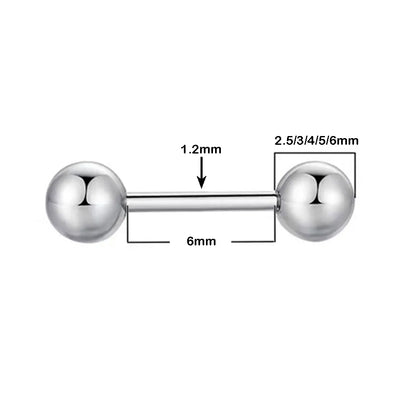 1Pair Medical Titanium Steel Stud Earring Small Ball Screws Small Earrings Ear Bone Nail Lip Piercing Body Jewelry - Giftcare 