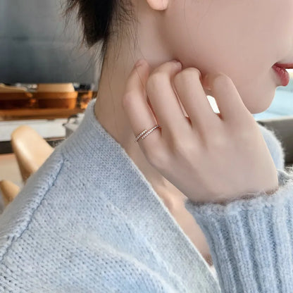 Minimalist Geometric Rose Gold Colour Rings For Woman Korean Fashion Jewelry New Goth Accessories Student Girl's Simple Ring Set