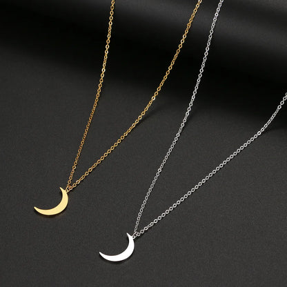 Stainless Steel Necklace New Fashion Moon Chain Pendant Simplicity Necklaces For Women Jewelry Accessories Party Charm Gifts - Giftcare 