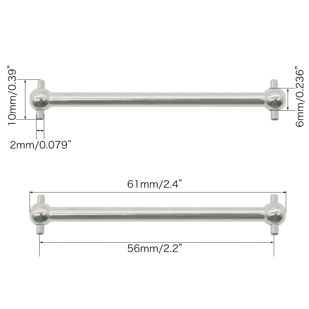 2pcs/set Steel Metal RC Car Drive Shaft Dogbone Overall Length 61mm 63mm 70mm 77mm 84mm 87mm 89.5mm 100mm hsp Wltoy Redcat