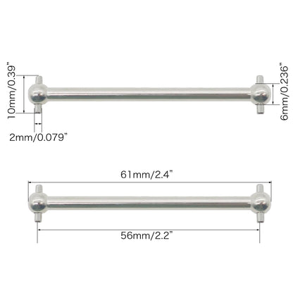 2pcs/set Steel Metal RC Car Drive Shaft Dogbone Overall Length 61mm 63mm 70mm 77mm 84mm 87mm 89.5mm 100mm hsp Wltoy Redcat