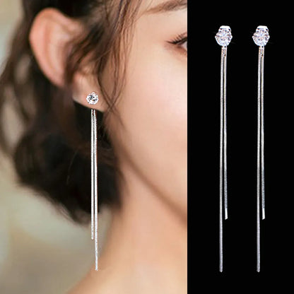 2020 New Gold Color Long Crystal Tassel Dangle Earrings for Women Wedding Drop Earring Fashion Jewelry Gifts - Giftcare 