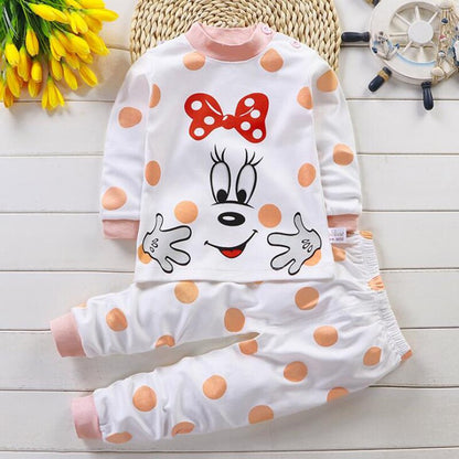 Children Long Sleeve Cotton Kids Cartoon Sleepwear Baby Clothing Set Autumn Cotton Nightwear Boys Girls Animal Pyjamas Set - Giftcare 