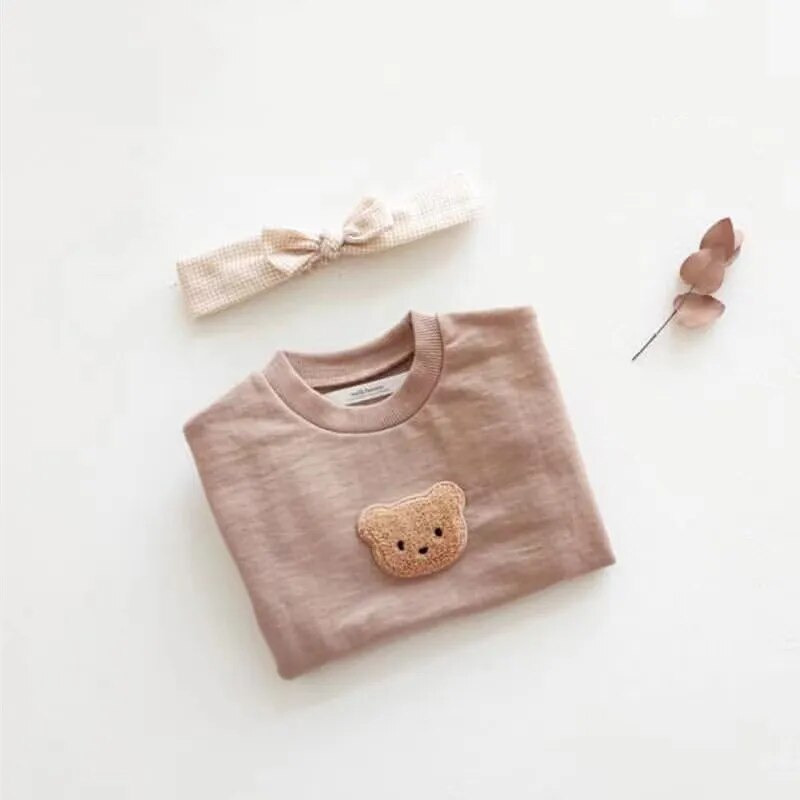 Baby Hoodies Toddler Sweatshirts Bear Embroidery Girls Tops Infant Outfit - Giftcare 