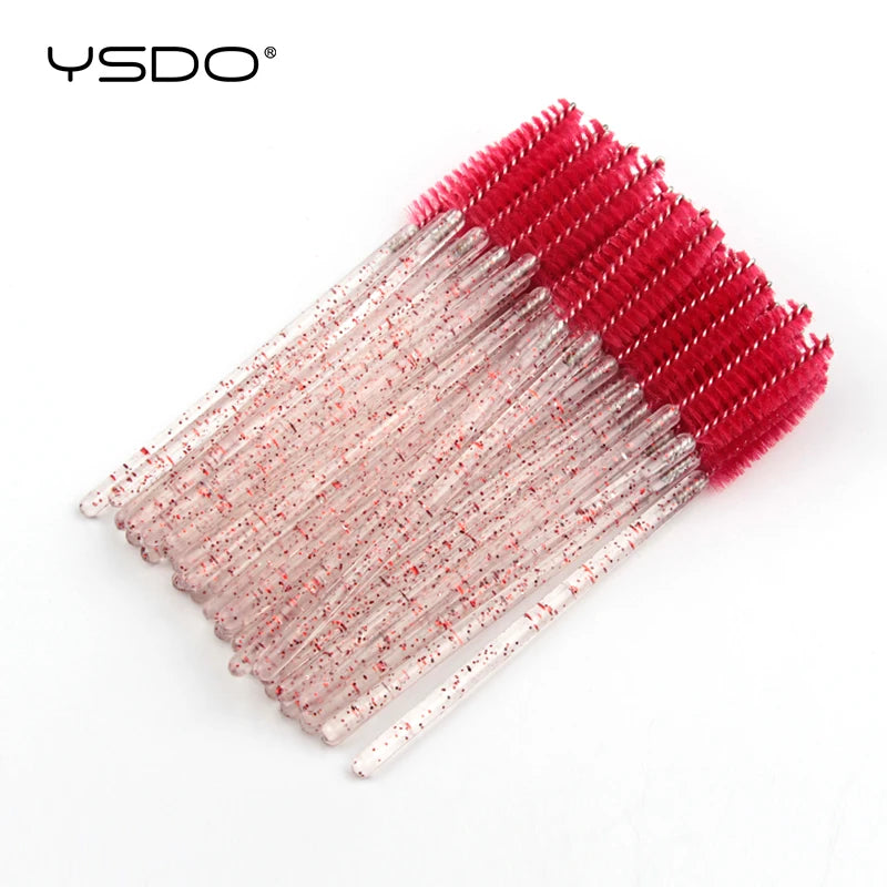 Hot 5-50 Pcs Crystal Eyelash Brushes Diamond Handle Mascara Wands Eyelash Extension Makeup Tools Eyelash Brush wholesale