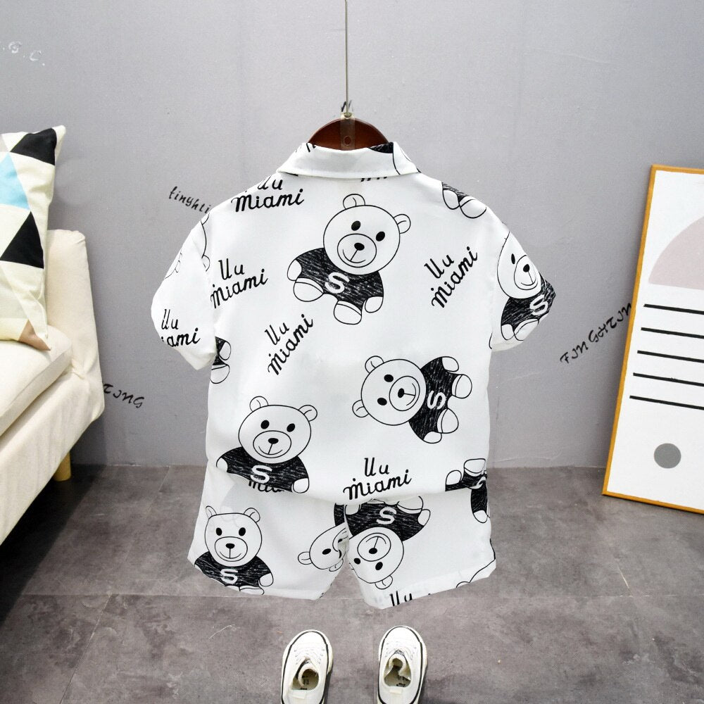 Children's Suit New Baby Clothing Set Summer Baby Boys and Girls 2pcs Suit Cartoon Shirts +Shorts Kids Clothing Set 2-10 Years - Giftcare 