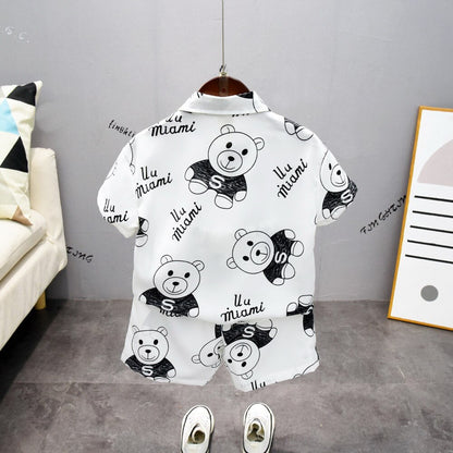 Children's Suit New Baby Clothing Set Summer Baby Boys and Girls 2pcs Suit Cartoon Shirts +Shorts Kids Clothing Set 2-10 Years - Giftcare 
