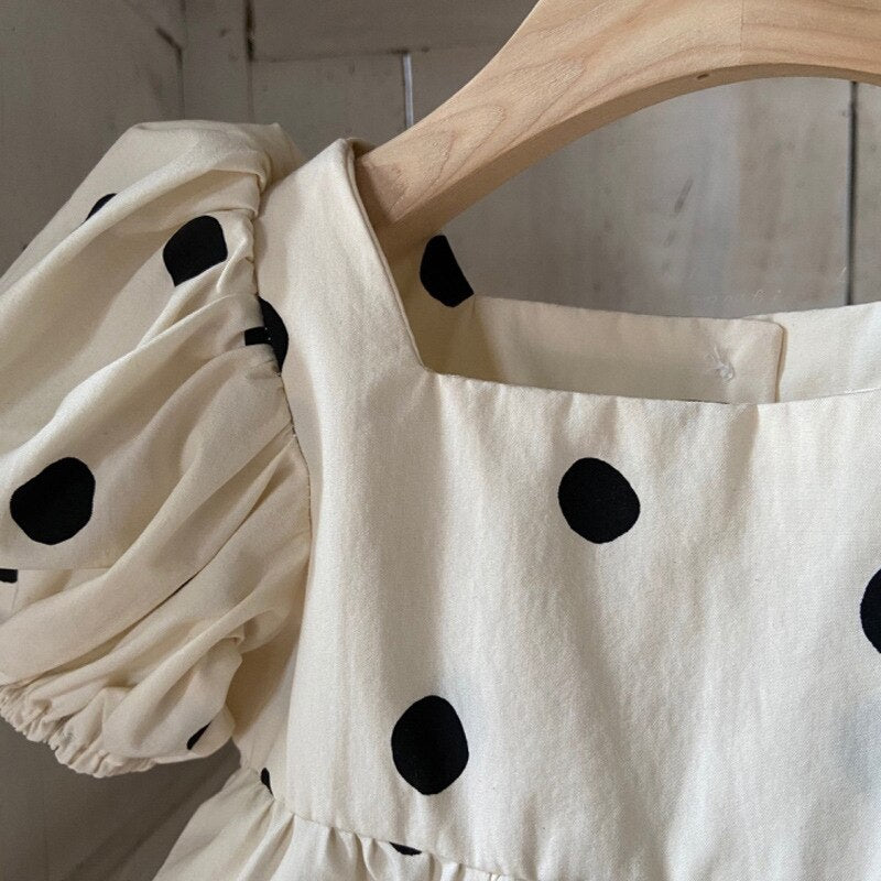 MILANCEL Baby Clothing Set Toddder Girls Jumpsuits Polka Dot One Piece with Headband - Giftcare 