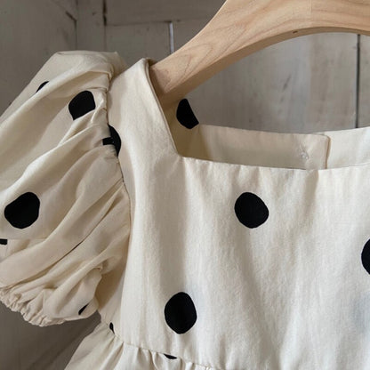 MILANCEL Baby Clothing Set Toddder Girls Jumpsuits Polka Dot One Piece with Headband - Giftcare 