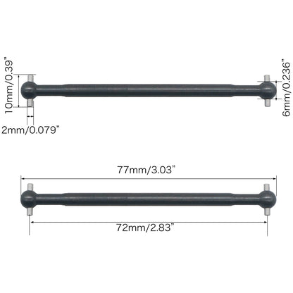 2pcs/set Steel Metal RC Car Drive Shaft Dogbone Overall Length 61mm 63mm 70mm 77mm 84mm 87mm 89.5mm 100mm hsp Wltoy Redcat