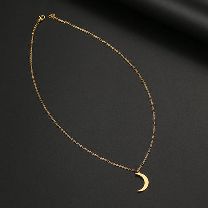 Stainless Steel Necklace New Fashion Moon Chain Pendant Simplicity Necklaces For Women Jewelry Accessories Party Charm Gifts - Giftcare 