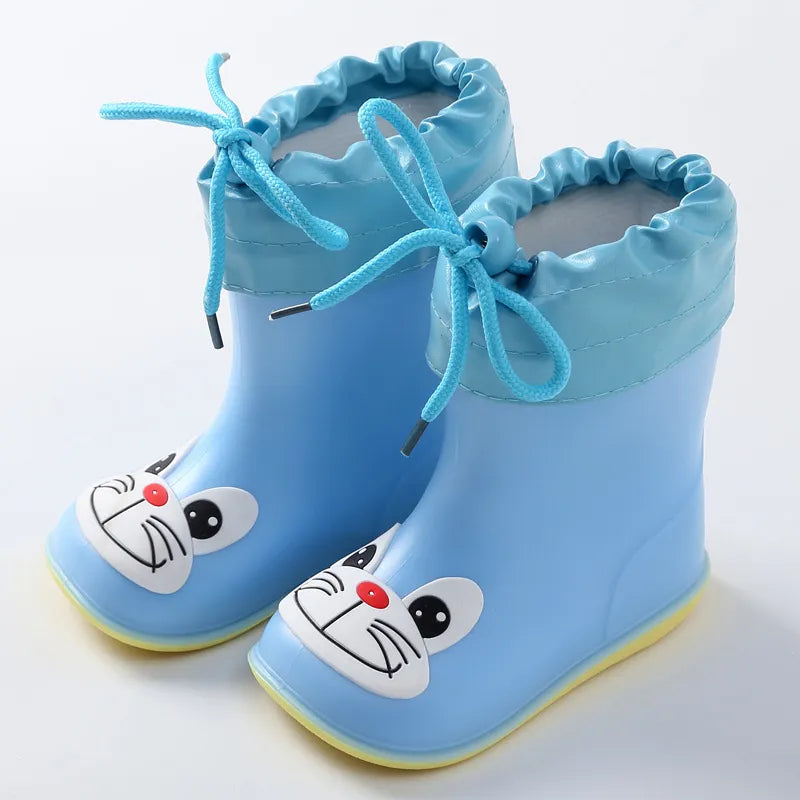 Children Rain Boots Rubber Boots Kids Water Shoes PVC Baby Cartoon Waterproof  Non-slip  Warm Winter - Giftcare 