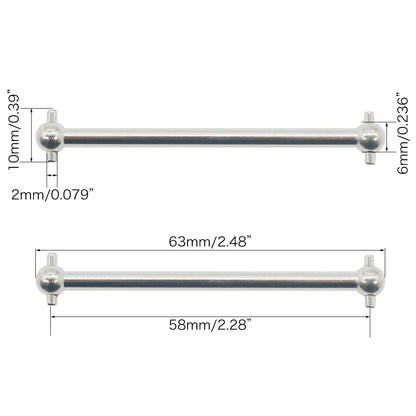 2pcs/set Steel Metal RC Car Drive Shaft Dogbone Overall Length 61mm 63mm 70mm 77mm 84mm 87mm 89.5mm 100mm hsp Wltoy Redcat