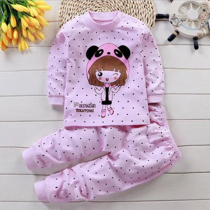 Children Long Sleeve Cotton Kids Cartoon Sleepwear Baby Clothing Set Autumn Cotton Nightwear Boys Girls Animal Pyjamas Set - Giftcare 